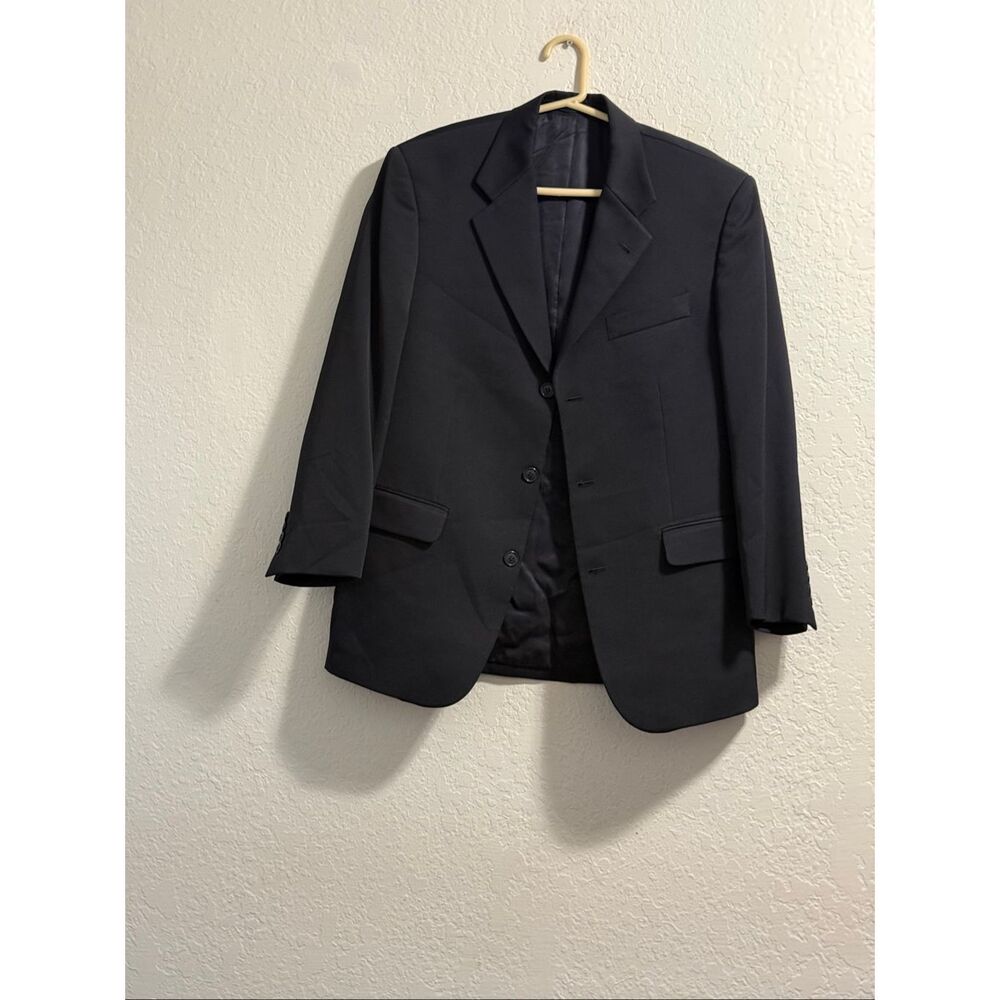 Mens black ribbed  Blazer Sport‎ Coat Anthony Rubino 42R 42 R